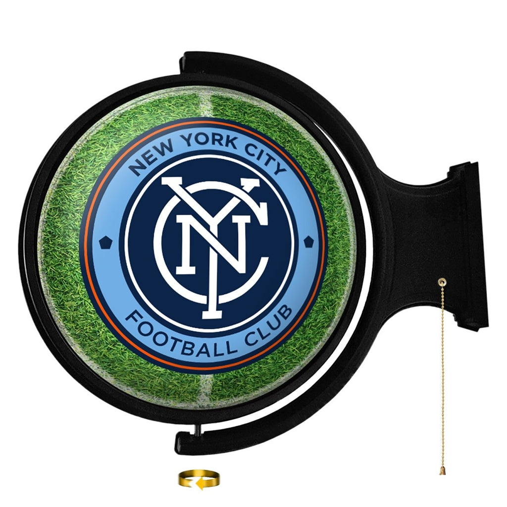 New York City FC: Pitch - Original Round Rotating Lighted Wall Sign - The Fan-Brand