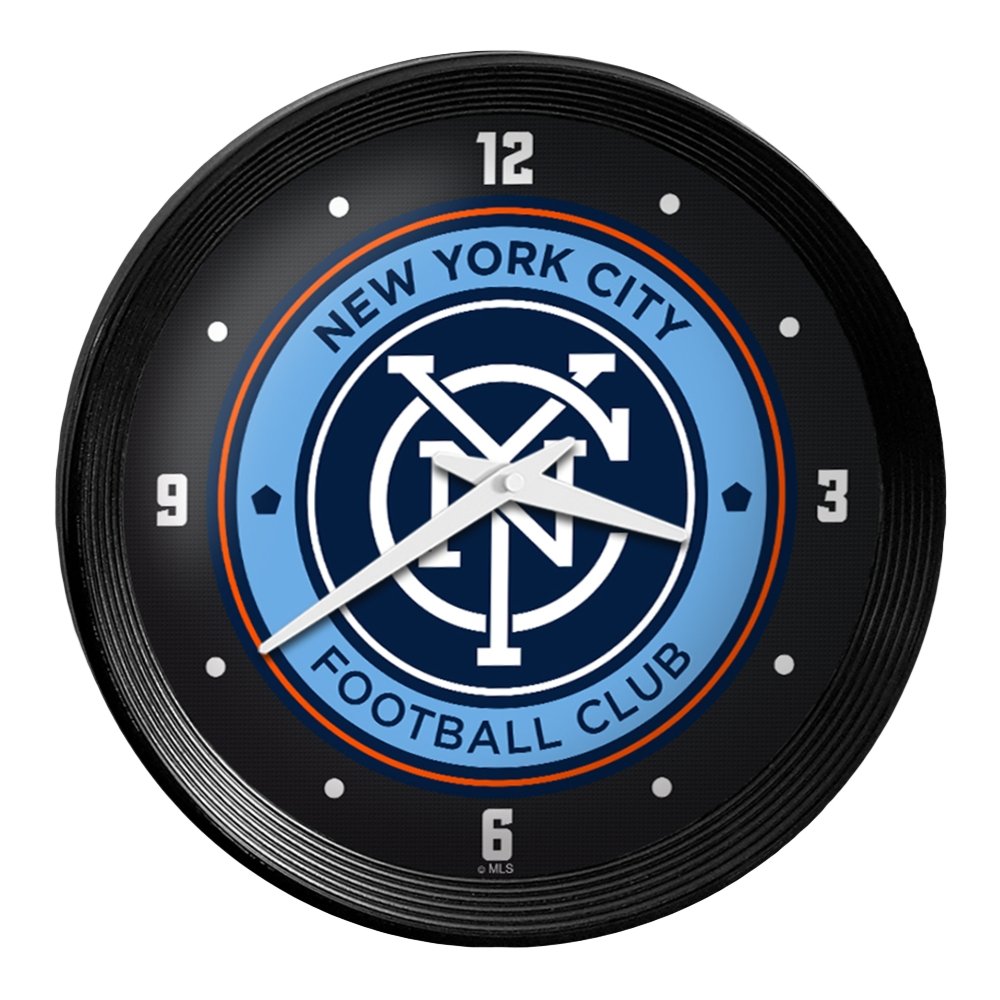 New York City FC: Ribbed Frame Wall Clock - The Fan-Brand