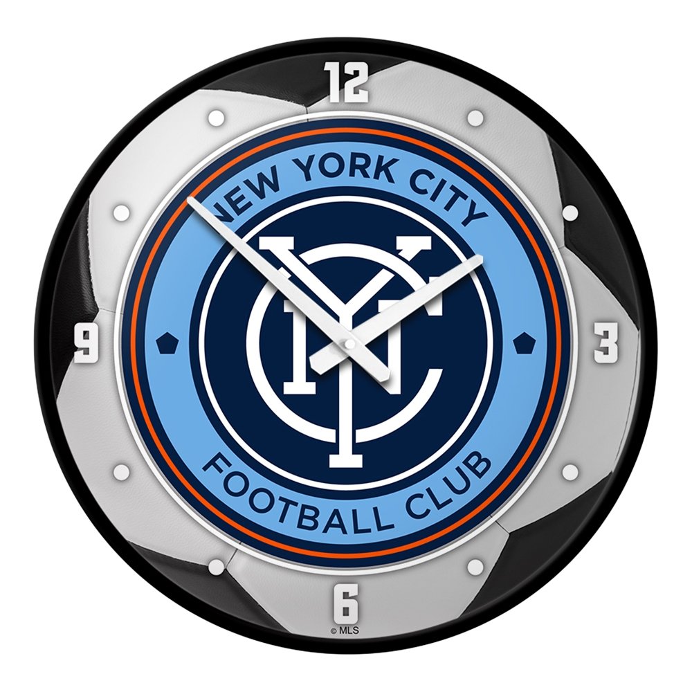 New York City FC: Soccer Ball - Modern Disc Wall Clock - The Fan-Brand