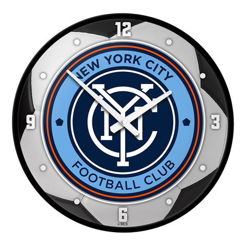 New York City FC: Soccer Ball - Modern Disc Wall Clock - The Fan-Brand