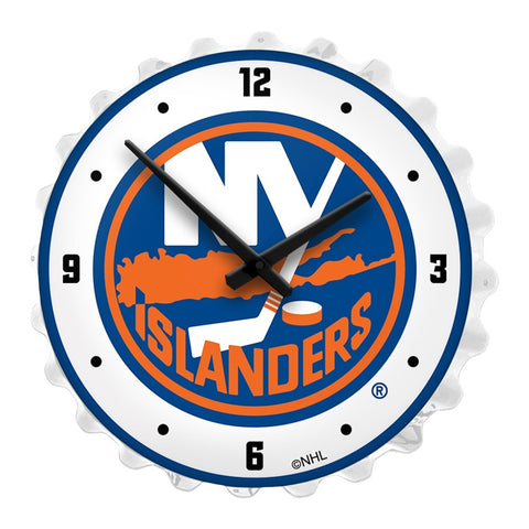 New York Islanders: Bottle Cap Lighted Wall Clock - The Fan-Brand