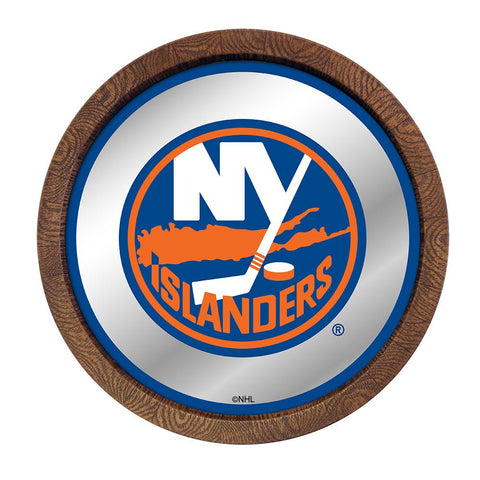 New York Islanders: Mirrored Barrel Top Wall Sign - The Fan-Brand