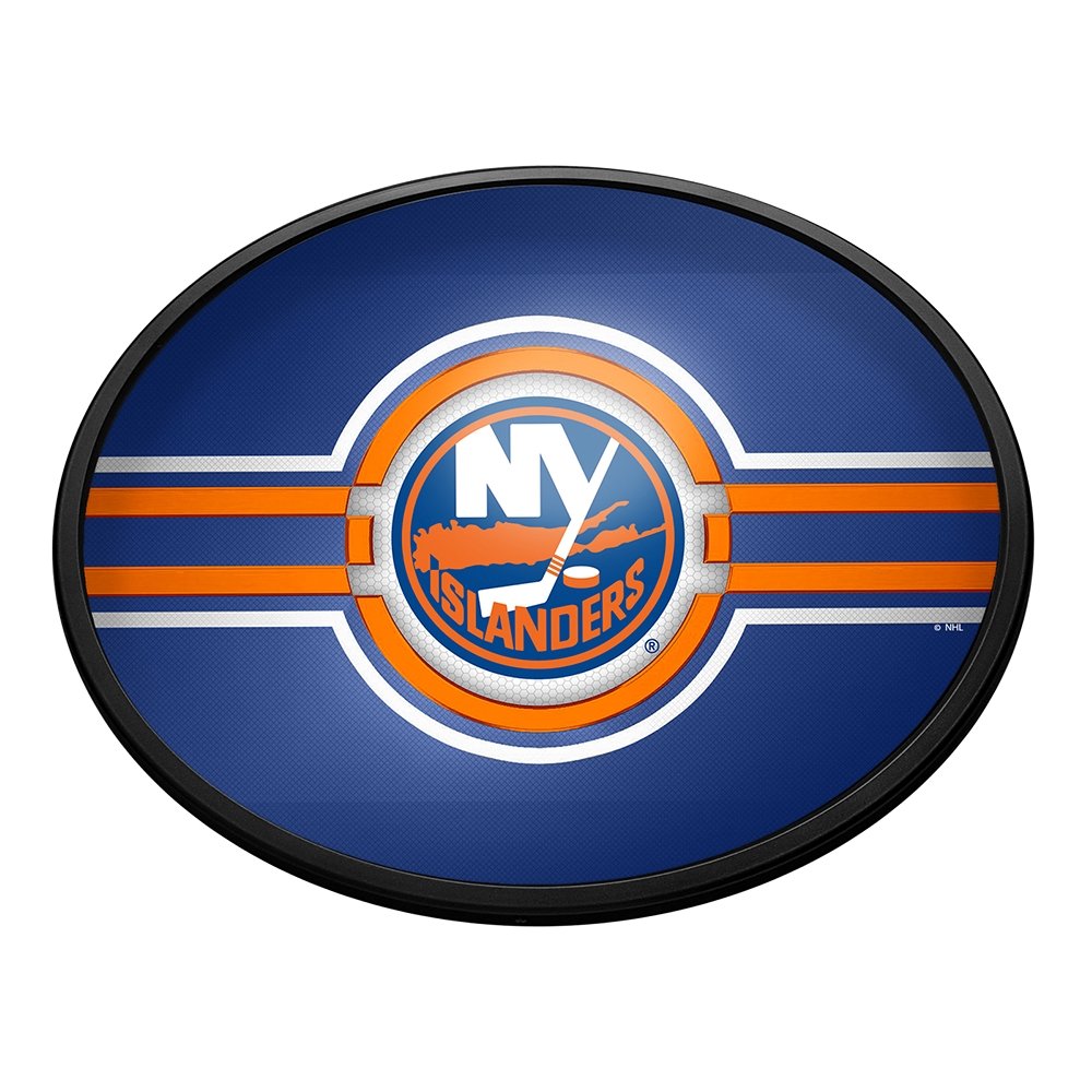 New York Islanders: Oval Slimline Lighted Wall Sign - The Fan-Brand