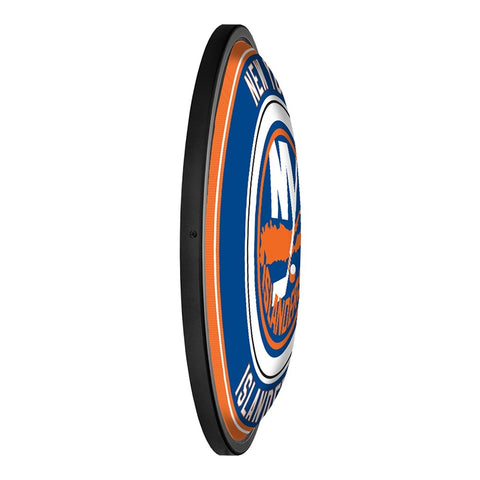 New York Islanders: Round Slimline Lighted Wall Sign - The Fan-Brand