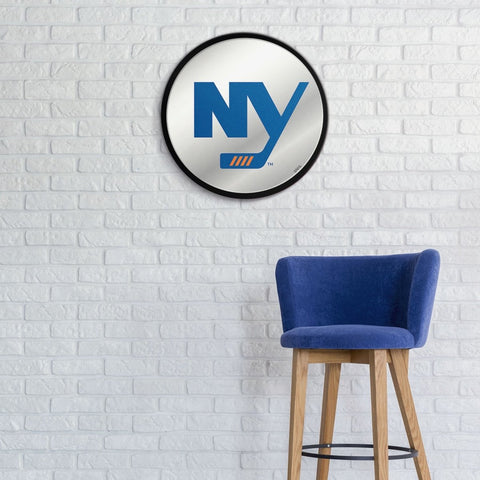 New York Islanders: Secondary Logo - Modern Disc Mirrored Wall Sign - The Fan-Brand