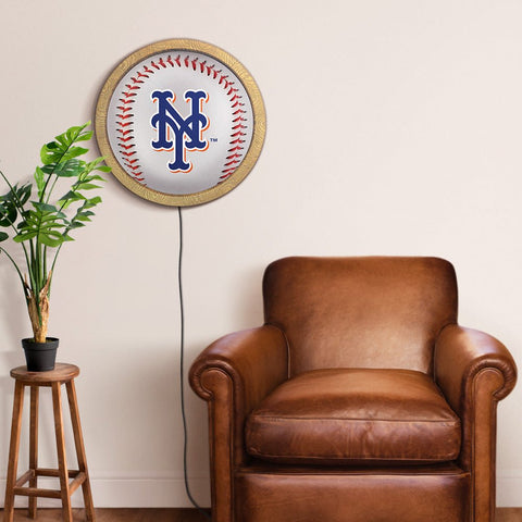 New York Mets: Barrel Framed Lighted Wall Sign - The Fan-Brand