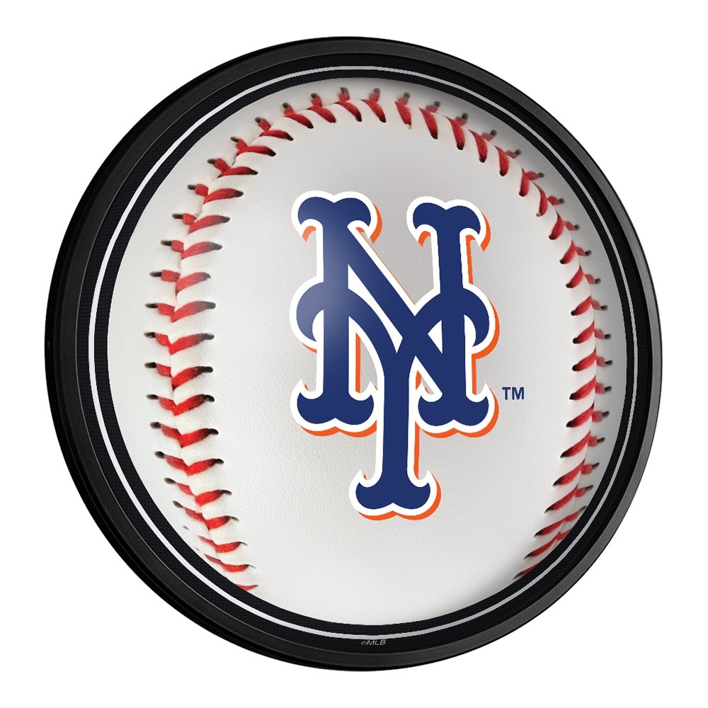 New York Mets: Baseball - Round Slimline Lighted Wall Sign - The Fan-Brand