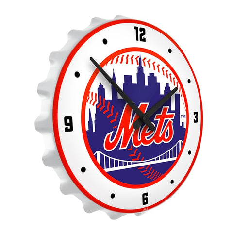 New York Mets: Bottle Cap Lighted Wall Clock - The Fan-Brand