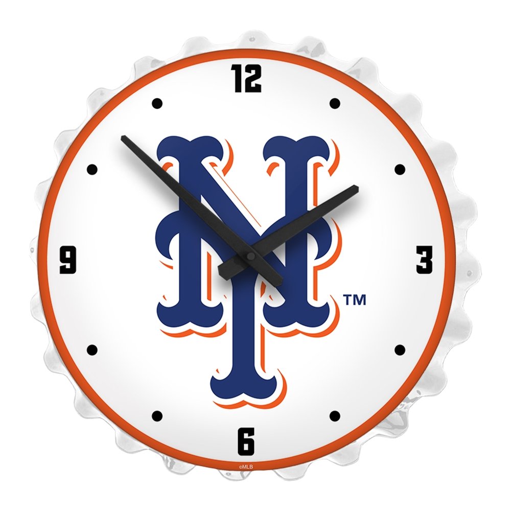 New York Mets: Logo - Bottle Cap Lighted Wall Clock - The Fan-Brand