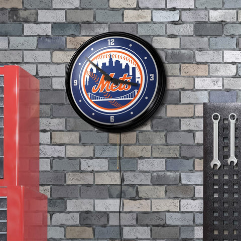 New York Mets: Logo - Retro Lighted Wall Clock - The Fan-Brand