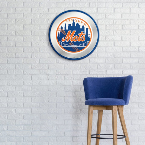 New York Mets: Modern Disc Mirrored Wall Sign - The Fan-Brand