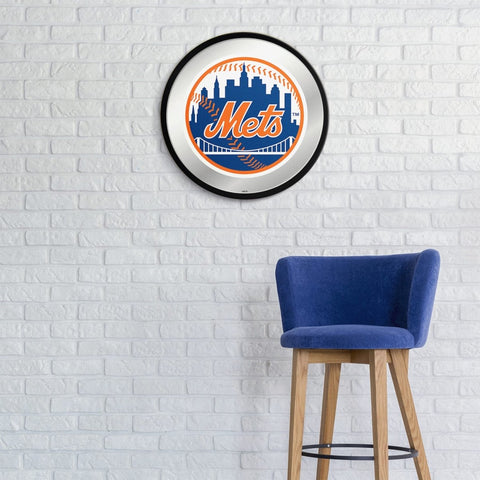 New York Mets: Modern Disc Mirrored Wall Sign - The Fan-Brand