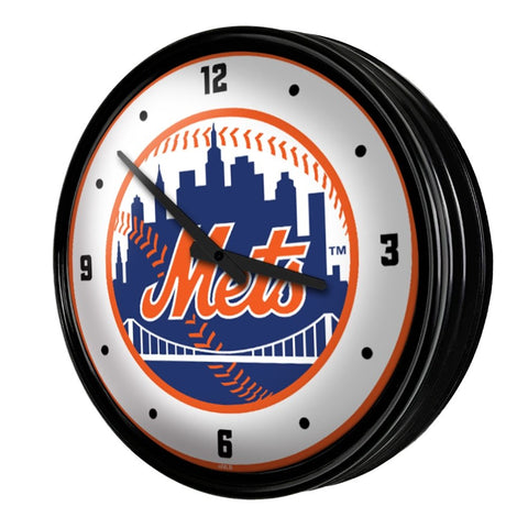 New York Mets: Retro Lighted Wall Clock - The Fan-Brand