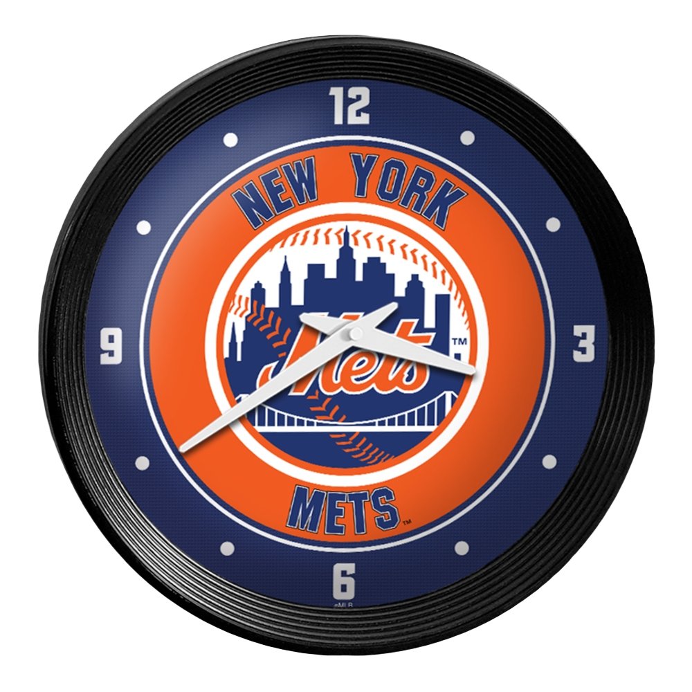 New York Mets: Ribbed Frame Wall Clock - The Fan-Brand