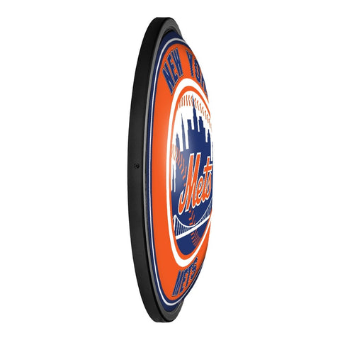 New York Mets: Round Slimline Lighted Wall Sign - The Fan-Brand