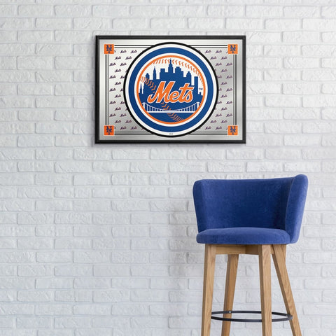New York Mets: Team Spirit - Framed Mirrored Wall Sign - The Fan-Brand