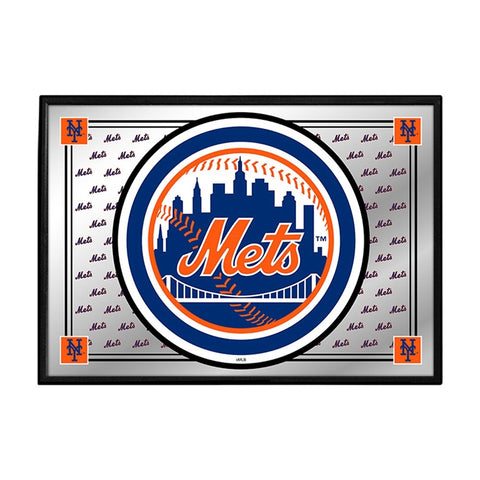 New York Mets: Team Spirit - Framed Mirrored Wall Sign - The Fan-Brand