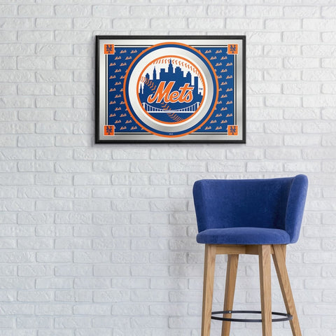 New York Mets: Team Spirit - Framed Mirrored Wall Sign - The Fan-Brand