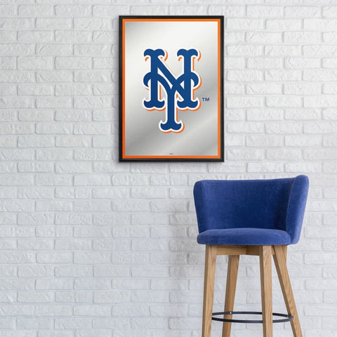 New York Mets: Vertical Framed Mirrored Wall Sign - The Fan-Brand