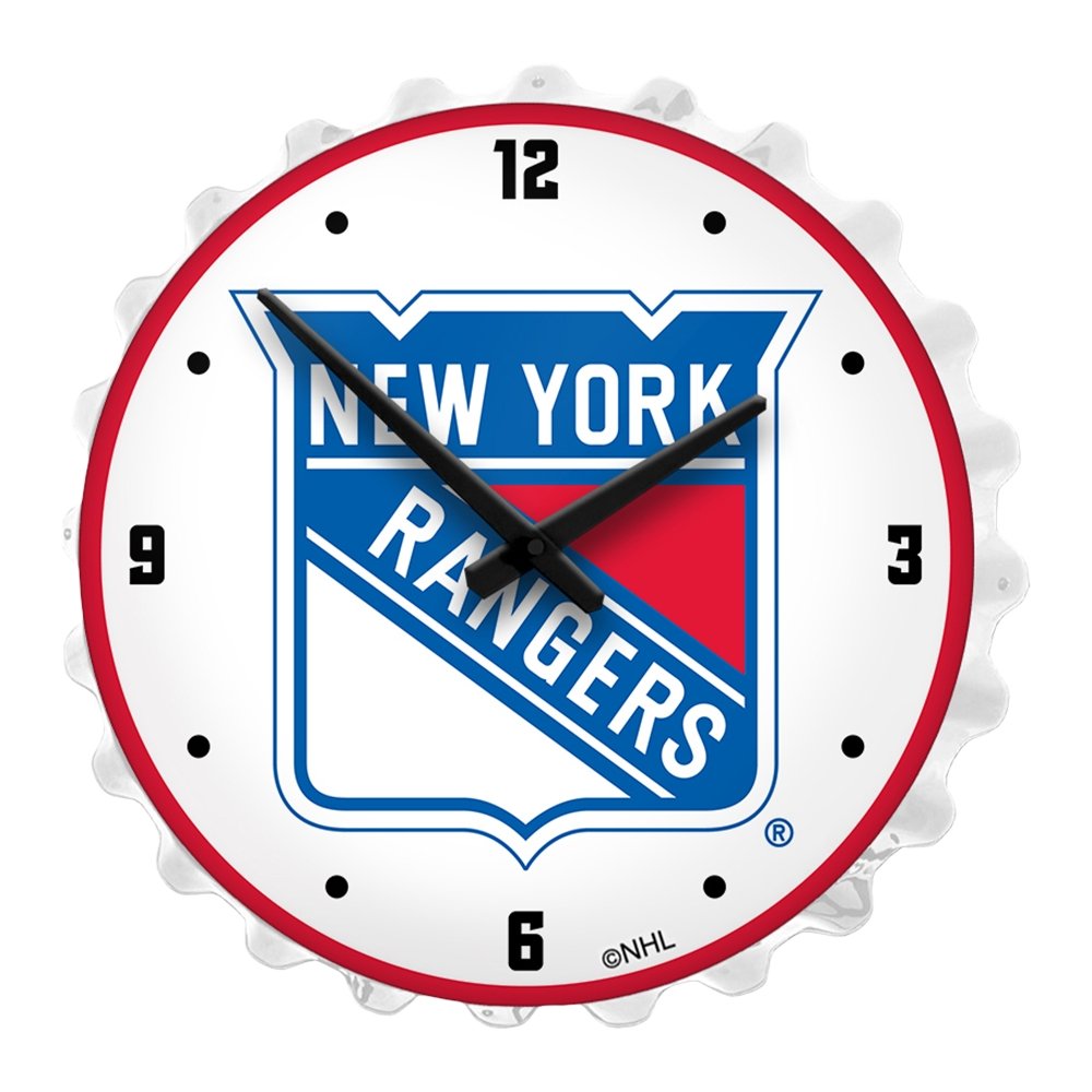 New York Rangers: Bottle Cap Lighted Wall Clock - The Fan-Brand