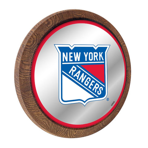 New York Rangers: Mirrored Barrel Top Wall Sign - The Fan-Brand