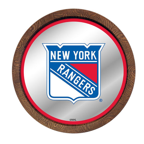 New York Rangers: Mirrored Barrel Top Wall Sign - The Fan-Brand