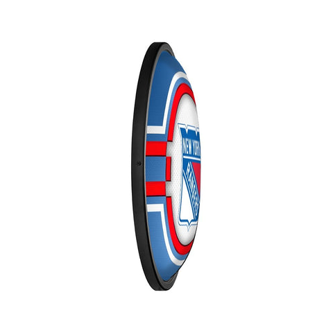 New York Rangers: Oval Slimline Lighted Wall Sign - The Fan-Brand