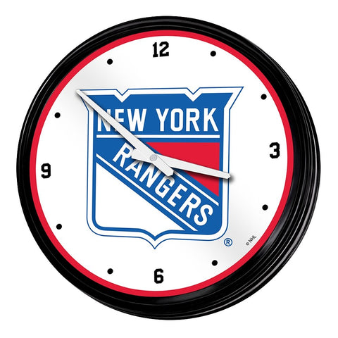 New York Rangers: Retro Lighted Wall Clock - The Fan-Brand