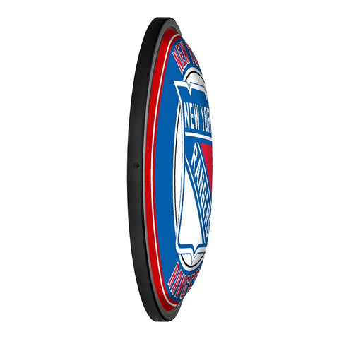 New York Rangers: Round Slimline Lighted Wall Sign - The Fan-Brand