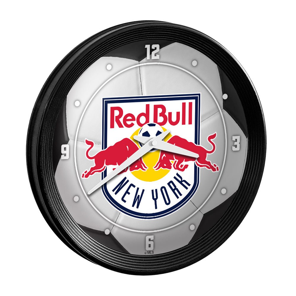 New York Red Bulls: Soccer Ball - Ribbed Frame Wall Clock - The Fan-Brand