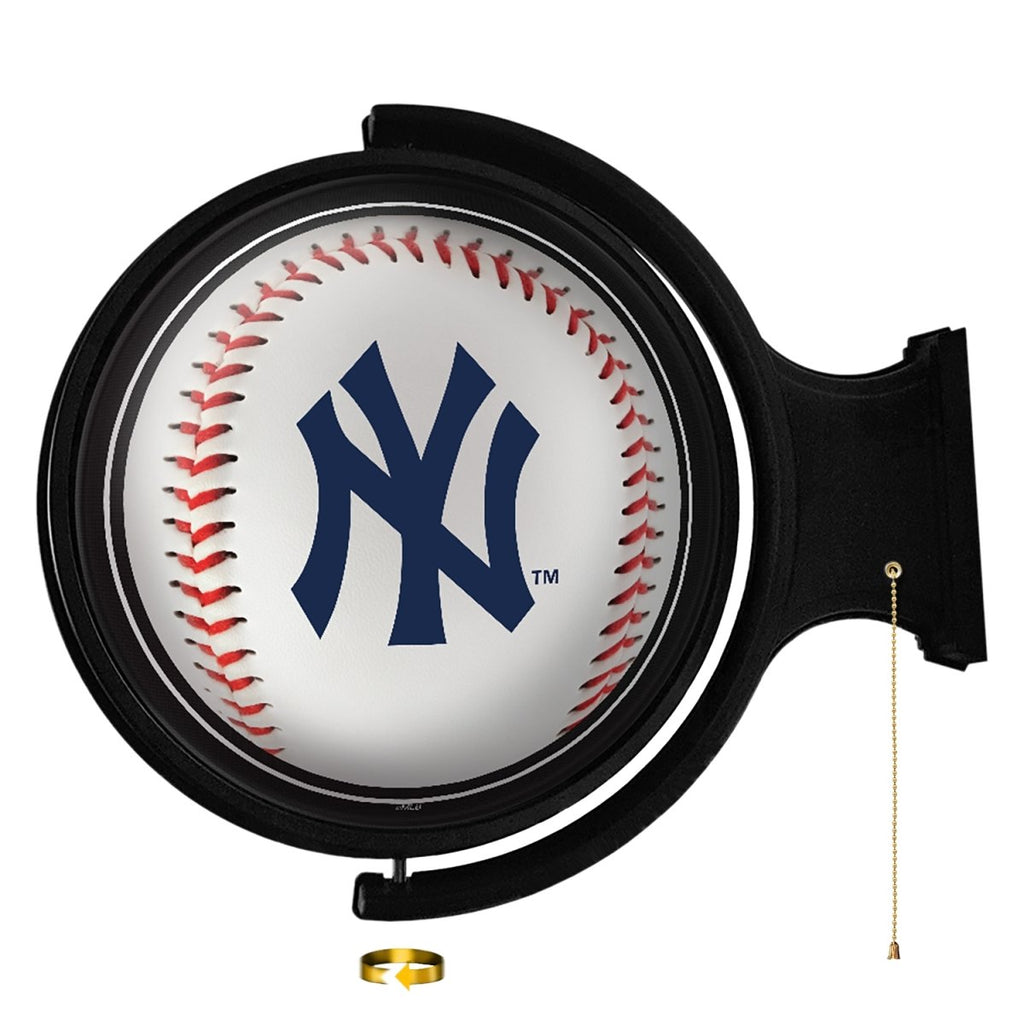 New York Yankees: Baseball - Original Round Rotating Lighted Wall Sign - The Fan-Brand