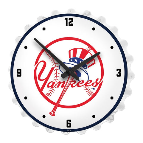 New York Yankees: Bottle Cap Lighted Wall Clock - The Fan-Brand