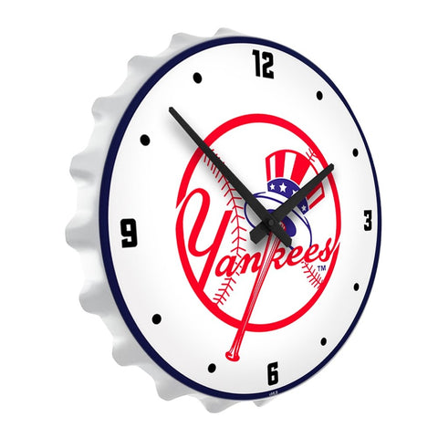 New York Yankees: Bottle Cap Lighted Wall Clock - The Fan-Brand