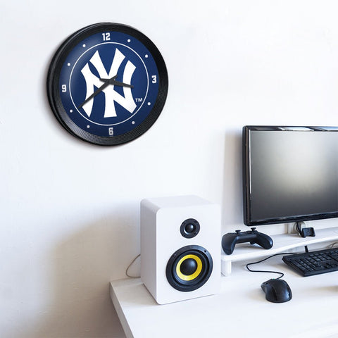 New York Yankees: Logo - Ribbed Frame Wall Clock - The Fan-Brand