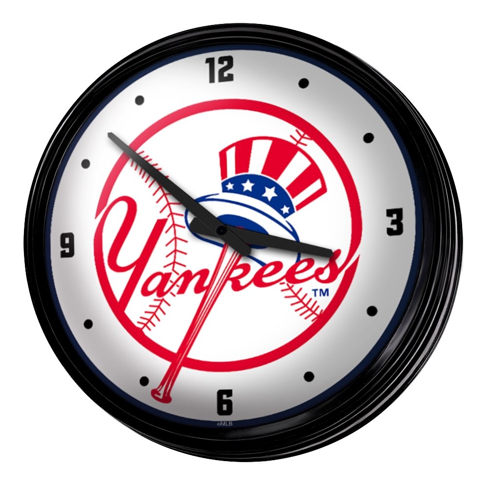 New York Yankees: Retro Lighted Wall Clock - The Fan-Brand