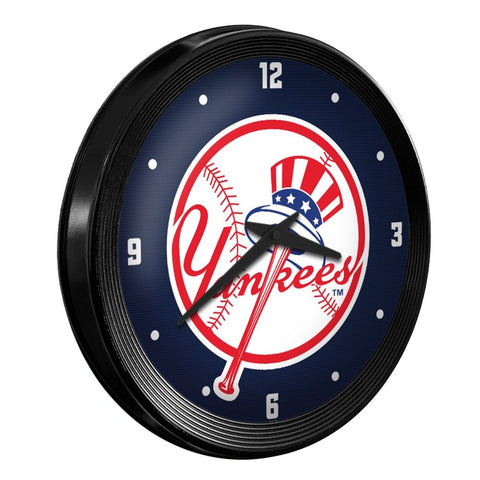 New York Yankees: Ribbed Frame Wall Clock - The Fan-Brand