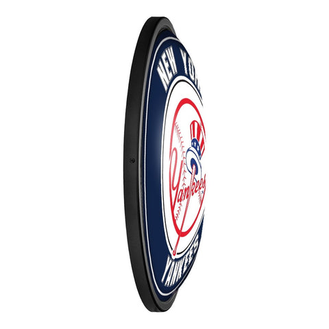 New York Yankees: Round Slimline Lighted Wall Sign - The Fan-Brand