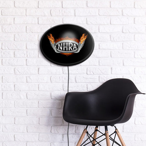 NHRA: Header Pipes - Oval Slimline Lighted Wall Sign - The Fan-Brand