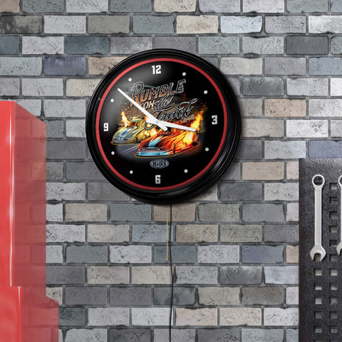 NHRA: Rumble - Retro Lighted Wall Clock - The Fan-Brand