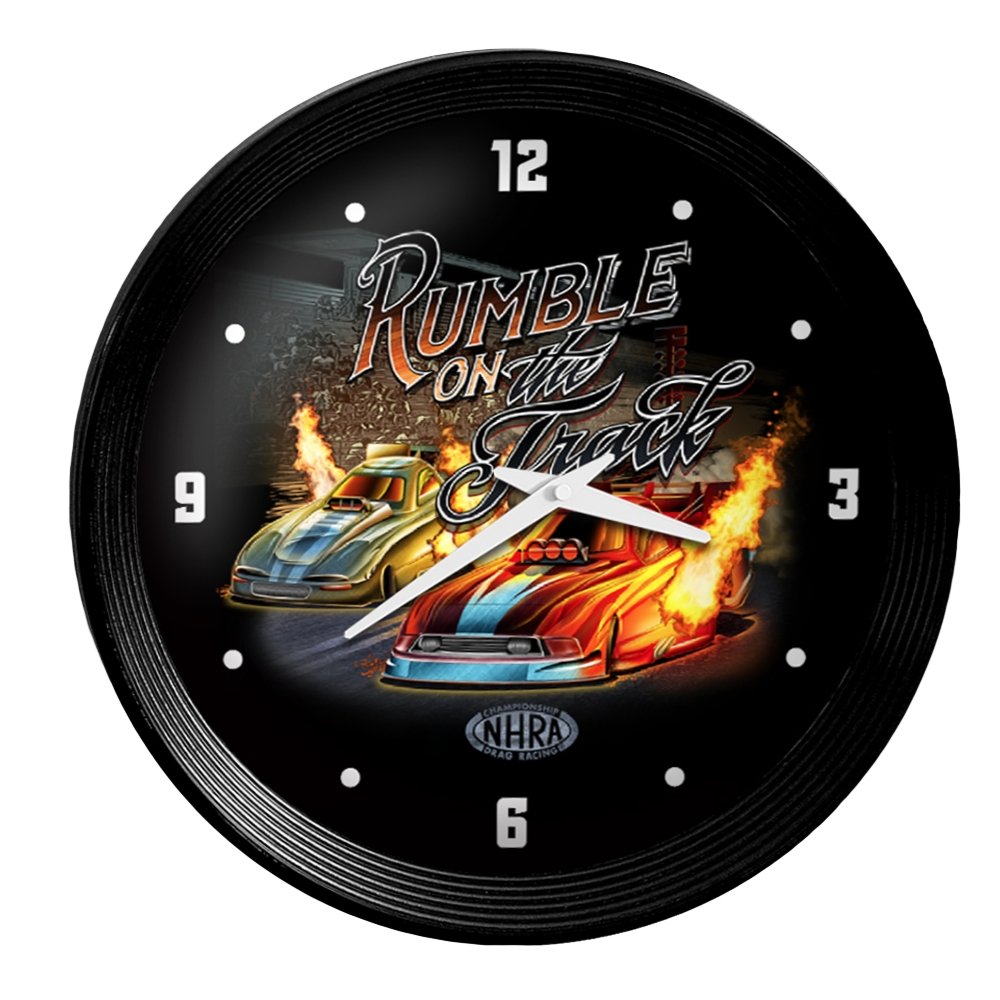 Wall Clock Rumble NHRA: Rumble - Ribbed Frame Wall Clock - The Fan-Brand