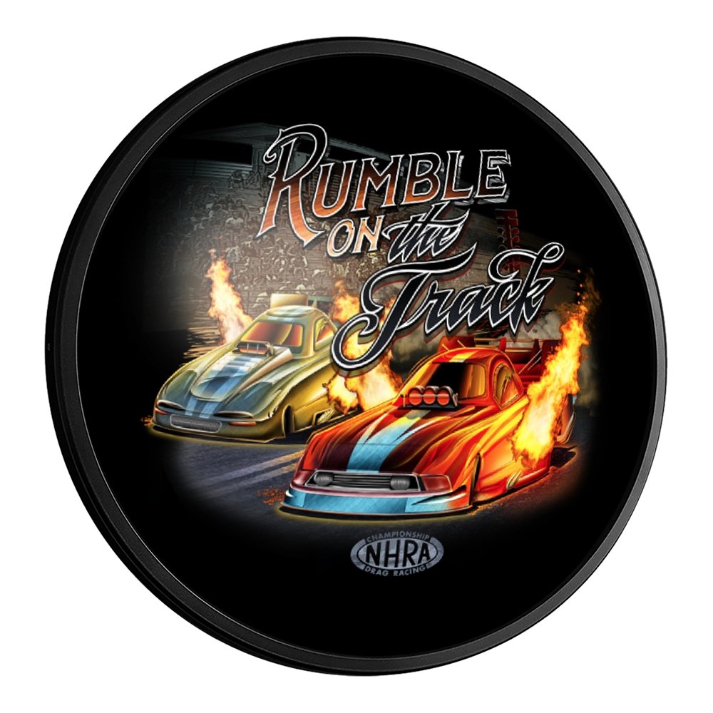 Motorcycle Rumble Sign NHRA: Rumble - Round Slimline Lighted Wall Sign - The Fan-Brand