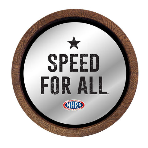 NHRA: Speed for All - Mirrored Barrel Top Mirrored Wall Sign - The Fan-Brand