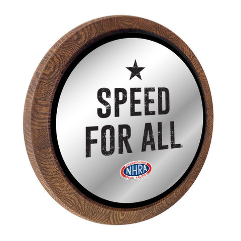 NHRA: Speed for All - Mirrored Barrel Top Mirrored Wall Sign - The Fan-Brand