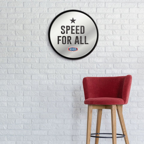 NHRA: Speed for All - Modern Disc Mirrored Wall Sign - The Fan-Brand