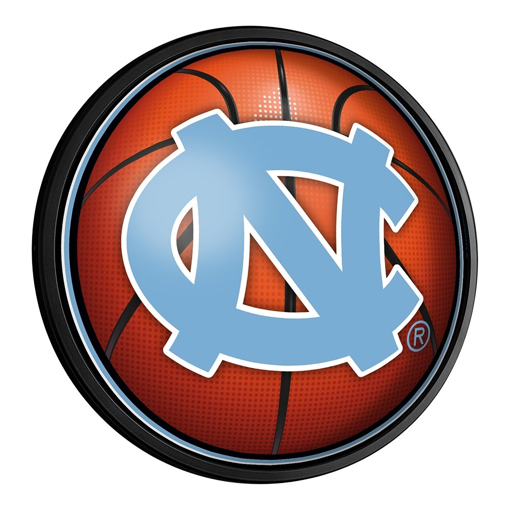 North Carolina Tar Heels: Basketball - Round Slimline Lighted Wall Sign - The Fan-Brand