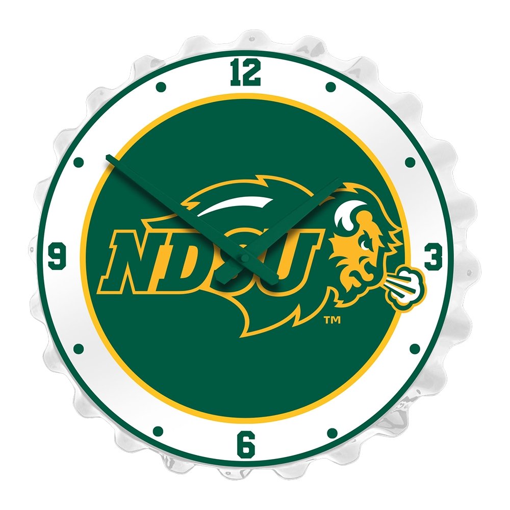 North Dakota State Bison: Bottle Cap Wall Clock - The Fan-Brand