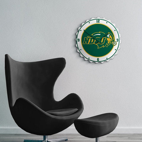 North Dakota State Bison: Bottle Cap Wall Clock - The Fan-Brand