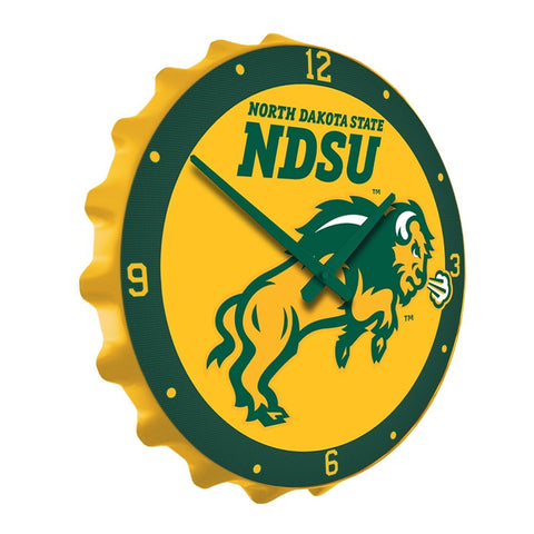 North Dakota State Bison: Charging - Bottle Cap Wall Clock - The Fan-Brand