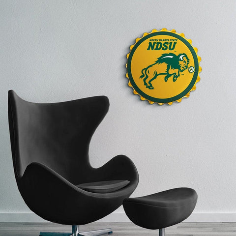 North Dakota State Bison: Charging - Bottle Cap Wall Sign - The Fan-Brand