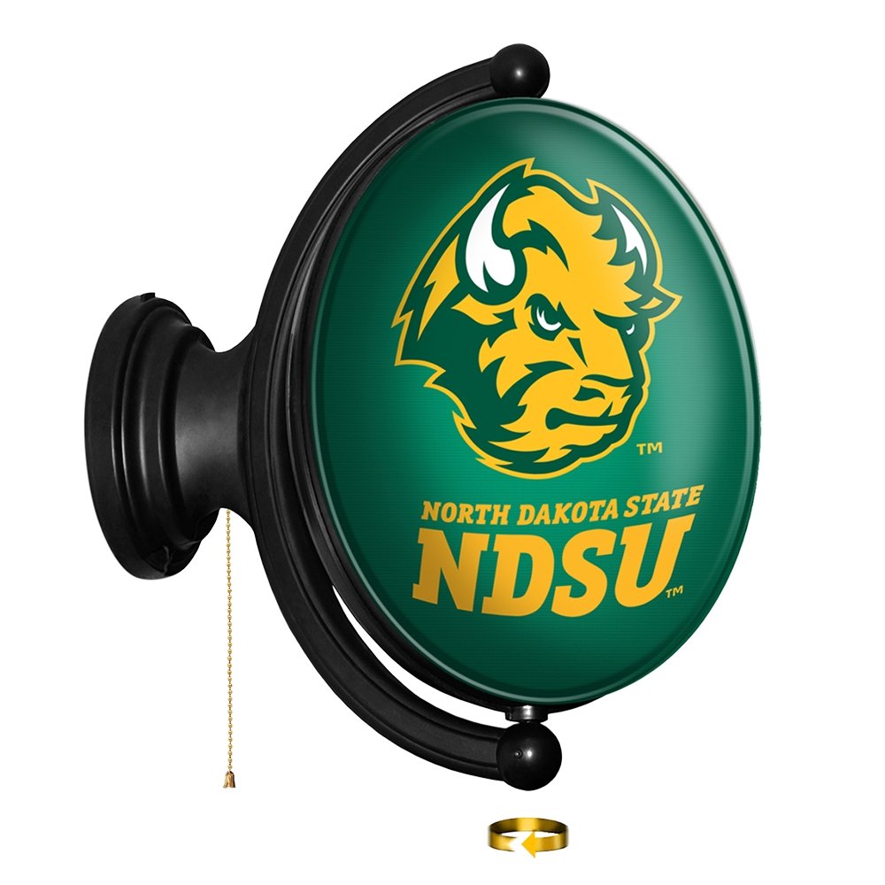 North Dakota State Bison: Thundar - Original Oval Rotating Lighted Wall Sign - The Fan-Brand